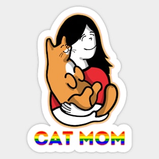 Cat Mom Pride Text Sticker